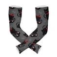 Black Cat Pattern UV Protection Cooling Arm Sleeves, Compression Sun ...