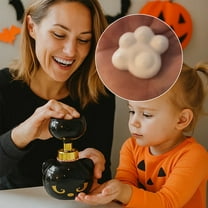 Black Cat Paw Soap Dispenser - Foaming Design with Cute Cat Leg Details, Suitable for Bathroom/Kitchen, Easy to Refill & Clean, Stylish Black Decor, Black, 4.33*6.69in