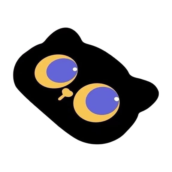 Black Cat Peeking Pet Bowl Mat, Absorbent Placemat for Food and Water, Waterproof Non-Slip Rubber Base Funny Cat Lovers C