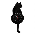 BlackCat Pendulum Wall Clock,Cat Clock,Cat Clock with Moving Tail,Cat