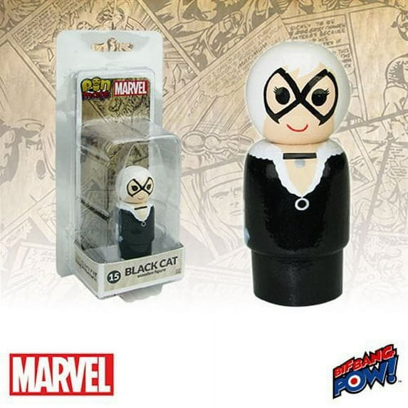 Black Cat Pin Mate Wooden Figure