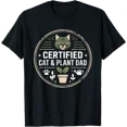 thumbnail image 1 of Black Cat & Plant Lover T-Shirt for Certified Cat Dads and Gardening Enthusiasts, 1 of 5