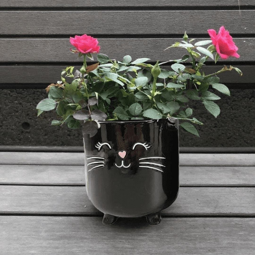 Black Cat Planter Pot for Succulents or Cacti | Succulent Planter Pot | Cat Lover Gift | Birthday Gift Idea