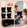 thumbnail image 1 of Black Cat Plush, Kitten Stuffed Animal, Soft Stuffed Animal, Cat Stuffed Animal, Fluffy, Cuddle Pillow, Home Decor, Christmas Gift, Green Accents, 1 Pc, 1 of 6