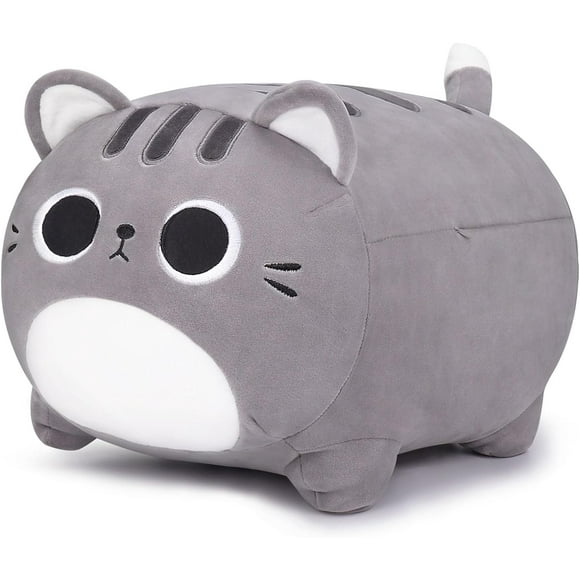 Black Cat Plush Pillow - 20'' Plushie, Gold Eyes, Anime Cat Plush, Cute Stuffed Animal, Birthday Gift for Kids