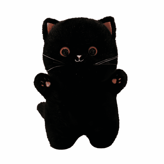 Black Cat Plush Realistic Cat Stuffed Animal Cute Animal Plush Birthday Christmas Gift for Girlfriend