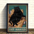 thumbnail image 1 of Black Cat Poster Cat Get Naked Poster Retro Cat Wall Art Cat Sign For Home Vinatge Cat Art Vintage Poster Gift Black Cat Poster Print 24 x 36 Inch Poster, 1 of 4