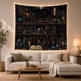 thumbnail image 1 of Black Cat on Potion Shelves Against a Starry Night Sky, Mystical Gothic for Occult Lovers, Magical Room Decor Art, Halloween Gift, Tapestry Wall Hanging for Bedroom and Living Room, 1 of 7