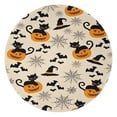 thumbnail image 1 of Black Cat Pumpkin Halloween Pattern Round Blanket,Comfortable Soft Flannel Throw Blanket,All Season,Warm Lightweight Blankets for Sofa Bed Couch Living Room Chair 60"x60", 1 of 5