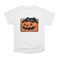 thumbnail image 1 of Black Cat Pumpkin T-Shirt Tee Gift For Him Merch For Her Apparel For Friend, 1 of 2
