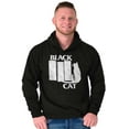 thumbnail image 1 of Black Cat Punk Rock Kitty Lovers Unisex Plus Fleece Graphic Hoodie Brisco Brands 5X, 1 of 5