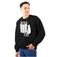 thumbnail image 1 of Black Cat Punk Rock Kitty Lovers Unisex Plus Fleece Graphic Sweatshirt Brisco Brands 2X, 1 of 5
