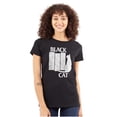 thumbnail image 1 of Black Cat Punk Rock Kitty Lovers Womens Slim Fit Graphic Tee Brisco Brands M, 1 of 5