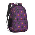 thumbnail image 1 of Black Cat Purple Pattern Cute School Backpack Bag with Padded Back and Adjustable Shoulder Straps 16.9 X 12.6 X 5.9 Inches, 1 of 5