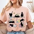 thumbnail image 1 of Black Cat Reading Book T-Shirt, Bookish Reader Graphic Tee, 1 of 4