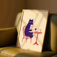 Black Cat Reading Newspaper Poster, Line, Red - Walmart.com