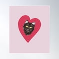 thumbnail image 1 of Black Cat Red Heart Poster Wall Art, Modern Wall Decor For Living Room Bedroom, 8x12 UNFRAMED, 1 of 3