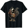 thumbnail image 1 of Black Cat Riding a Chicken Rooster Funny Animal Farming T-Shirt, 1 of 5