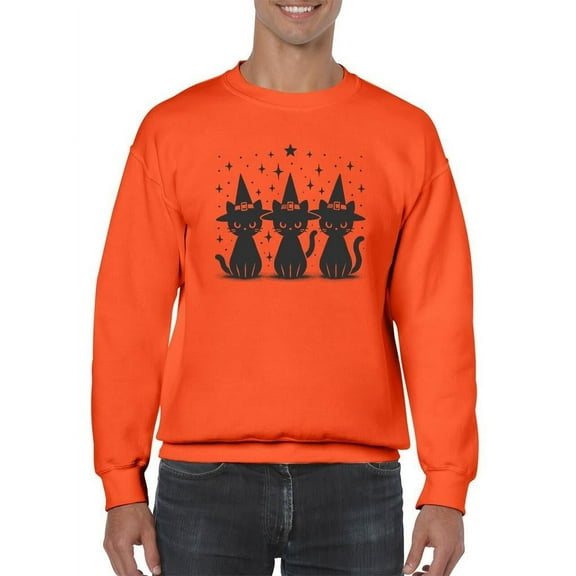 Black Cat Salem Witch Graphic - Men's Sweatshirt