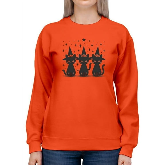 Black Cat Salem Witch Graphic - Women's Sweatshirt