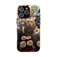 thumbnail image 1 of Black Cat Samurai Armor Cartoon Art Phone Case with iPhone 11 to 17 Pro Max Fit, 1 of 2