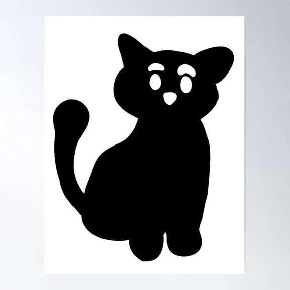 Black Cat Shadow Poster Wall Art, Modern Wall Decor For Living Room Bedroom, 8x12 UNFRAMED