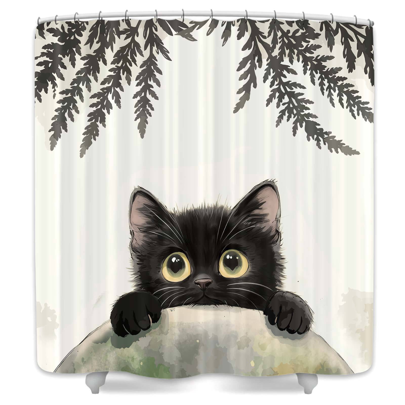 Black Cat Shower Curtain