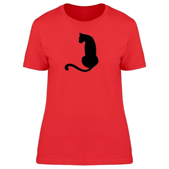 Black Cat Silhouette Backside T-Shirt Women -Image by Shutterstock, Female Medium