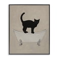 Black Cat Simple Claw Foot Bathtub Bathroom Painting Black Framed ...