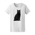 thumbnail image 1 of Black Cat Sitting And Staring T-Shirt Women -Image by Shutterstock, Female Medium, 1 of 2