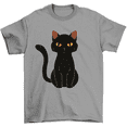 thumbnail image 1 of Black Cat Sitting Kitty Cat Lovers T-Shirt Men Women Unisex, 1 of 2