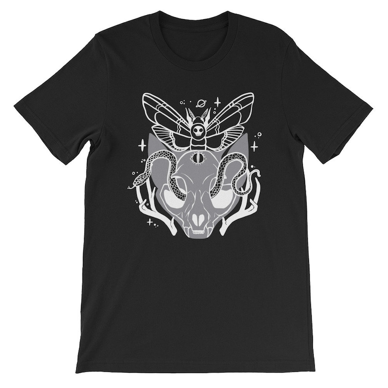 style3 Cat Skull T-Shirt per Bambini e Ragazzi Testa di Morto Teschio Gatto felino micia, Dimensione