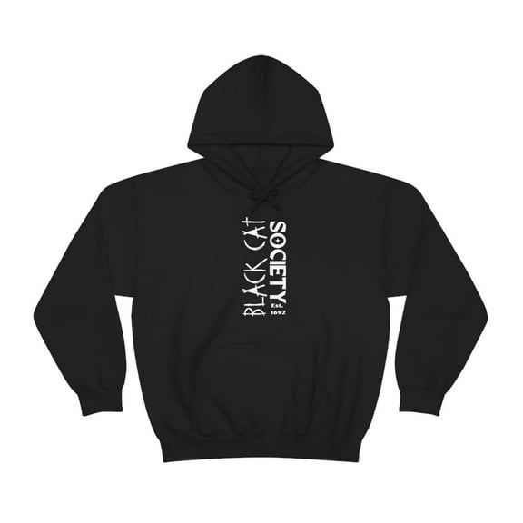 Black Cat Society (White) Unisex Heavy Blend™ Hooded Sweatshirt