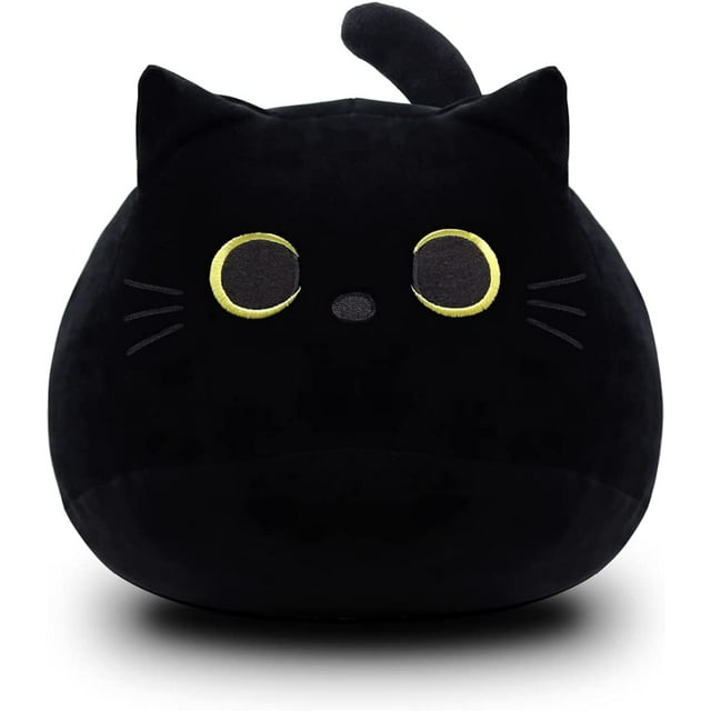 Black Cat Soft Toy Stuffed Animal, Black Cat Cuddly Animal Stuffed Animal Pillow Toy, 40cm Soft