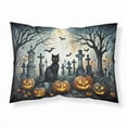 thumbnail image 1 of Black Cat Spooky Halloween Fabric Standard Pillowcase, 1 of 5