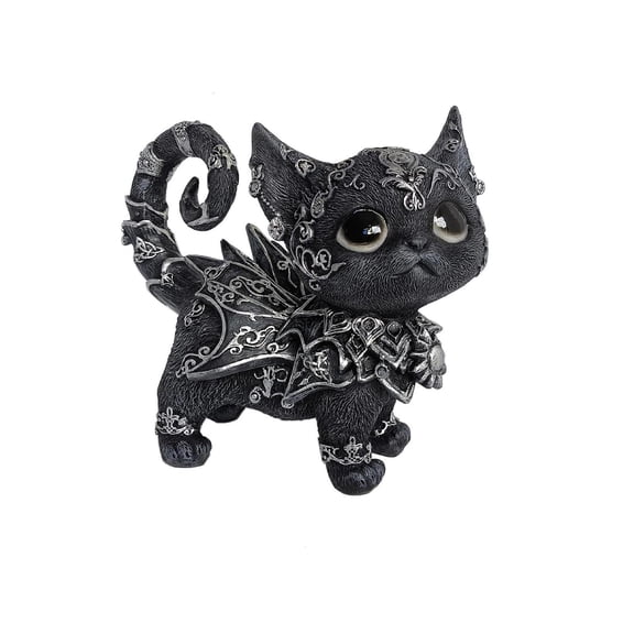 Black Cat Statue, Vintage Steampunk Decorative, 1 Piece Resin Desktop Ornament, for Home Shelf Tabletop Office Countertop Decoration Halloween Gothic Themed Party Display Artwork Collectible