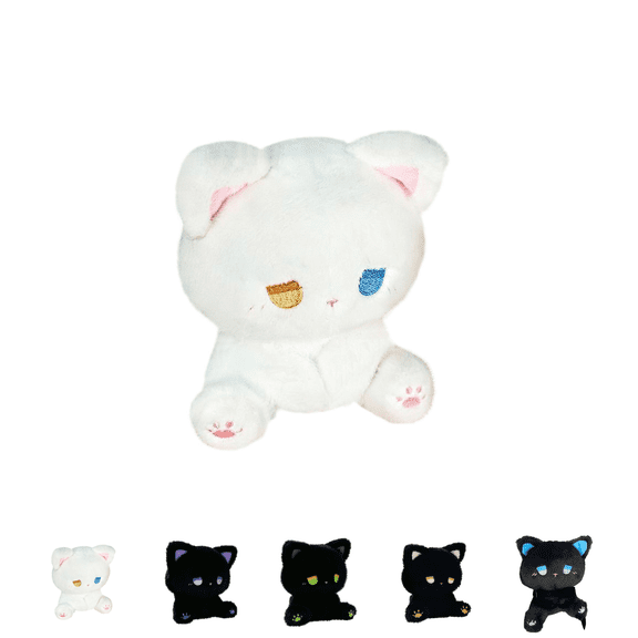 Black Cat Stuffed Animals Lifelike Fluffy Plushies - Cute Soft Comfort Cartoon Animal Doll, Plushie Toys for Kids Children Girls Boys Birthday Gifts Light Brown