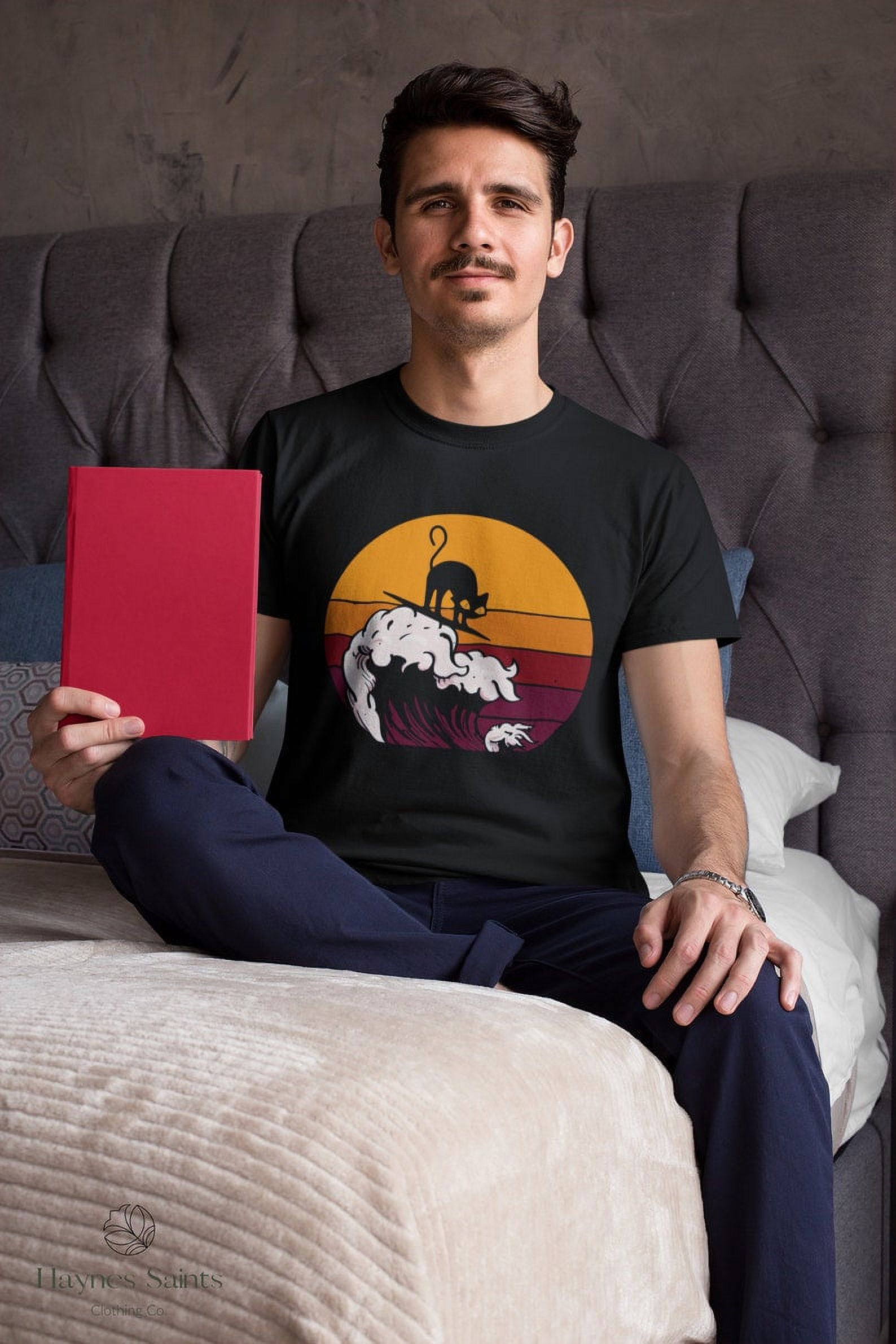 Black Cat Surfing Vintage TShirt 1973 USTEE UNISEX, Pet Shirt, Cat