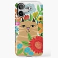 thumbnail image 1 of Black Cat Surrounded by Garden Flower Art iPhone Case 17 through 11 Pro Max, 1 of 2