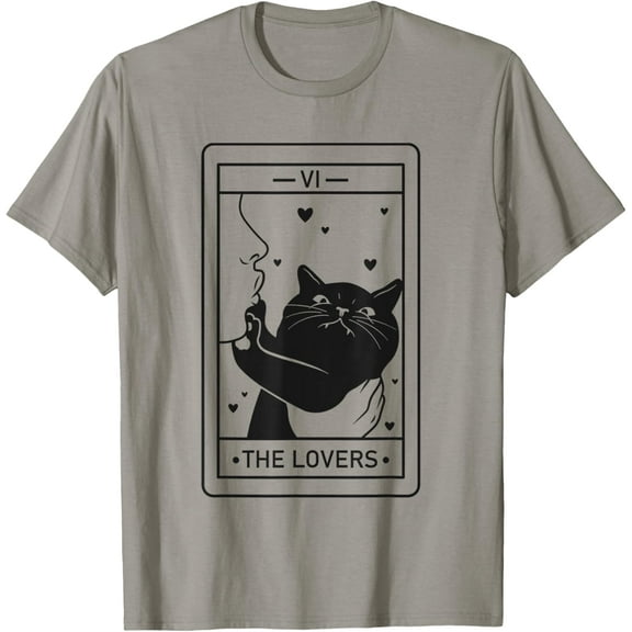 Black Cat Tarot Cute Witchy Cat Lover Men Women T-Shirt