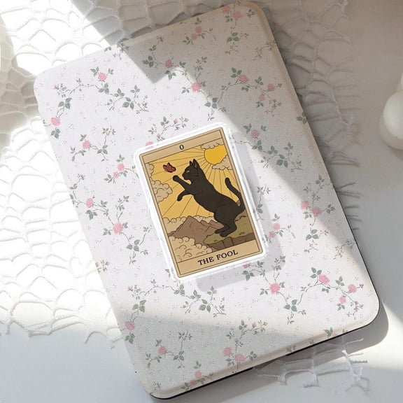 Black Cat Tarot Phone Holder, Aesthetic The Lovers Magician Grip, Cute Witchy Kitty Gift, Mystic The Fool Stand, Gothic Cat Phone Grip