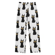 Black Cat Texture Design Pajama Pants Soft Lightweight Lounge Pants Bottoms Sleep Pants Warm Comfy