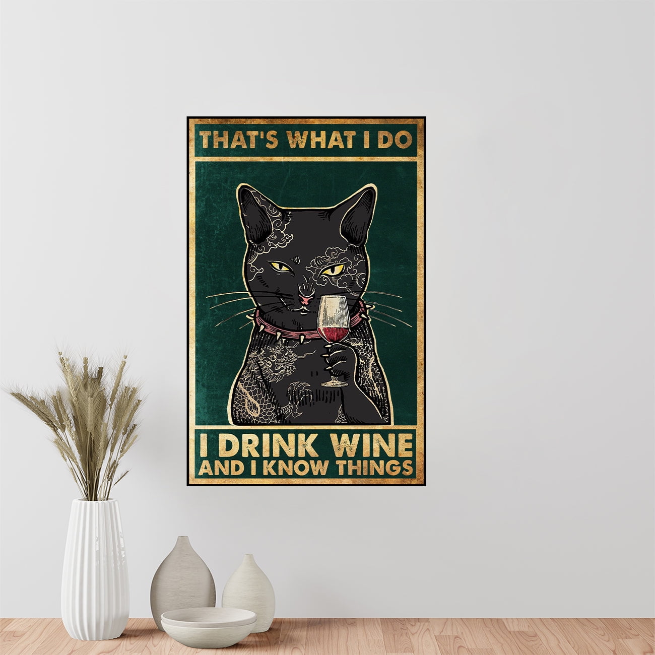 Poster In Metallo Per Amanti Dei Gatti – Cowboy Police Cat 'That's What I Do', Targa In Latta 20x30 Cm, Decorazione Da Parete Per Bar, Garage, Casa, Regalo Divertente