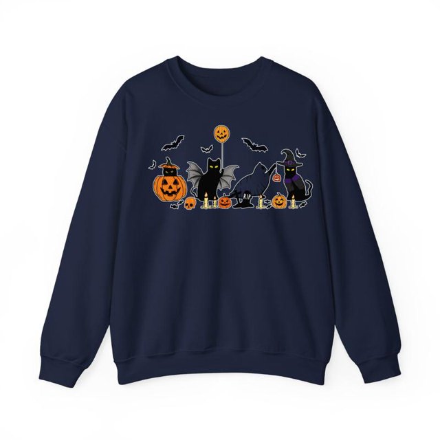 Black Cat Theme. Universal Fit. Sweat. Cotton Comfort for Halloween