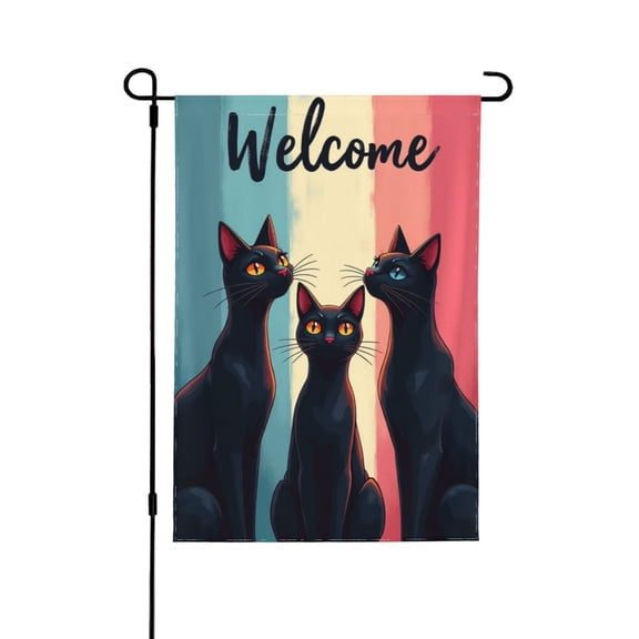 Black Cat Transgender Garden Flag, Transgender Pride Garden Flag LGBT Transgender Pansexual Lesbian Gay Garden Flag Vertical Double Sided Burlap Party Yard Home Farm Outside Decor 12.5 X 18 In 1 Flag