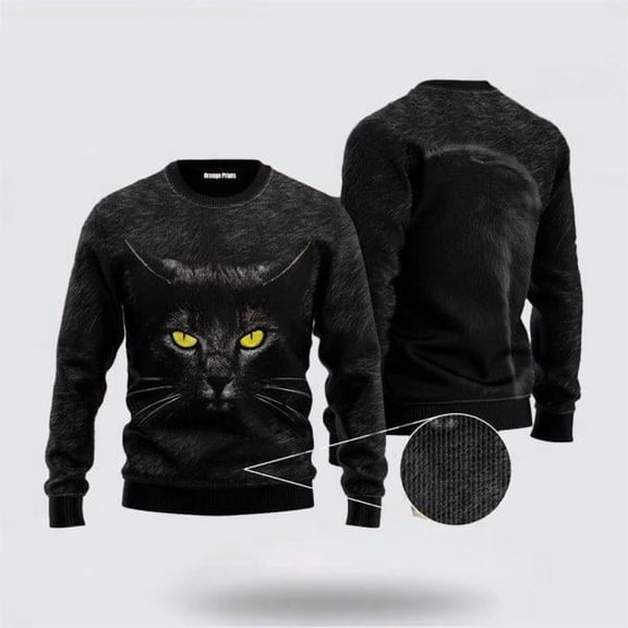 Black Cat Ugly Christmas Sweater – Cat Lover Christmas Sweater