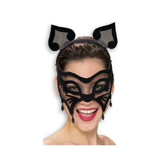Black Cat Venetian Mask & Ears