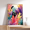 Black Cat Wall Art Print Abstract Jungle Cat Poster Vibrant Modern Cat ...