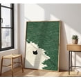 Black Cat Water Ripple Japanese Zen Funny Peeking Cat Minimalist Green ...