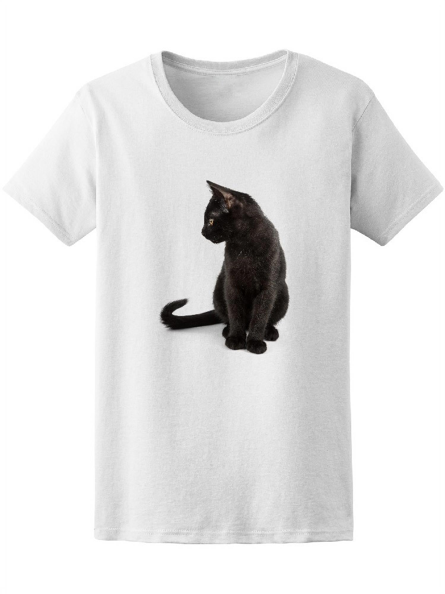 Black Cat Attack Mid sleeve T Shirt For Women